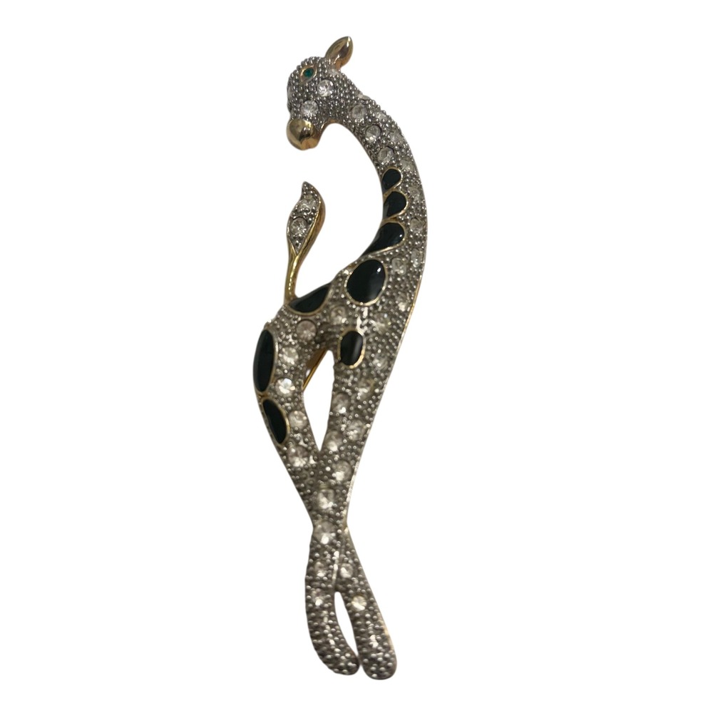 Sparkling Giraffe Brooch Crystal Enamel Rhinestone Pin Animal Jewelry‎ Gift